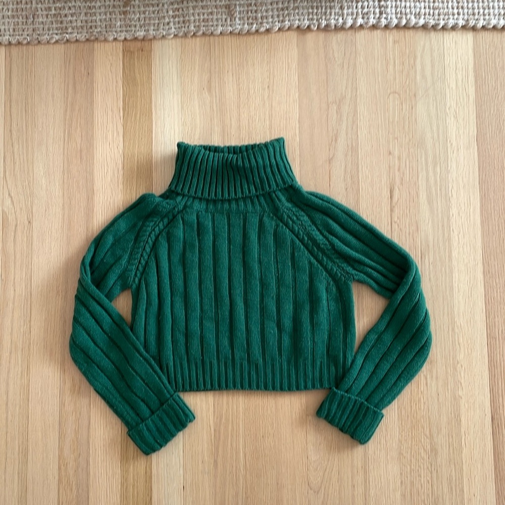 Princess Polly green turtleneck sweater
